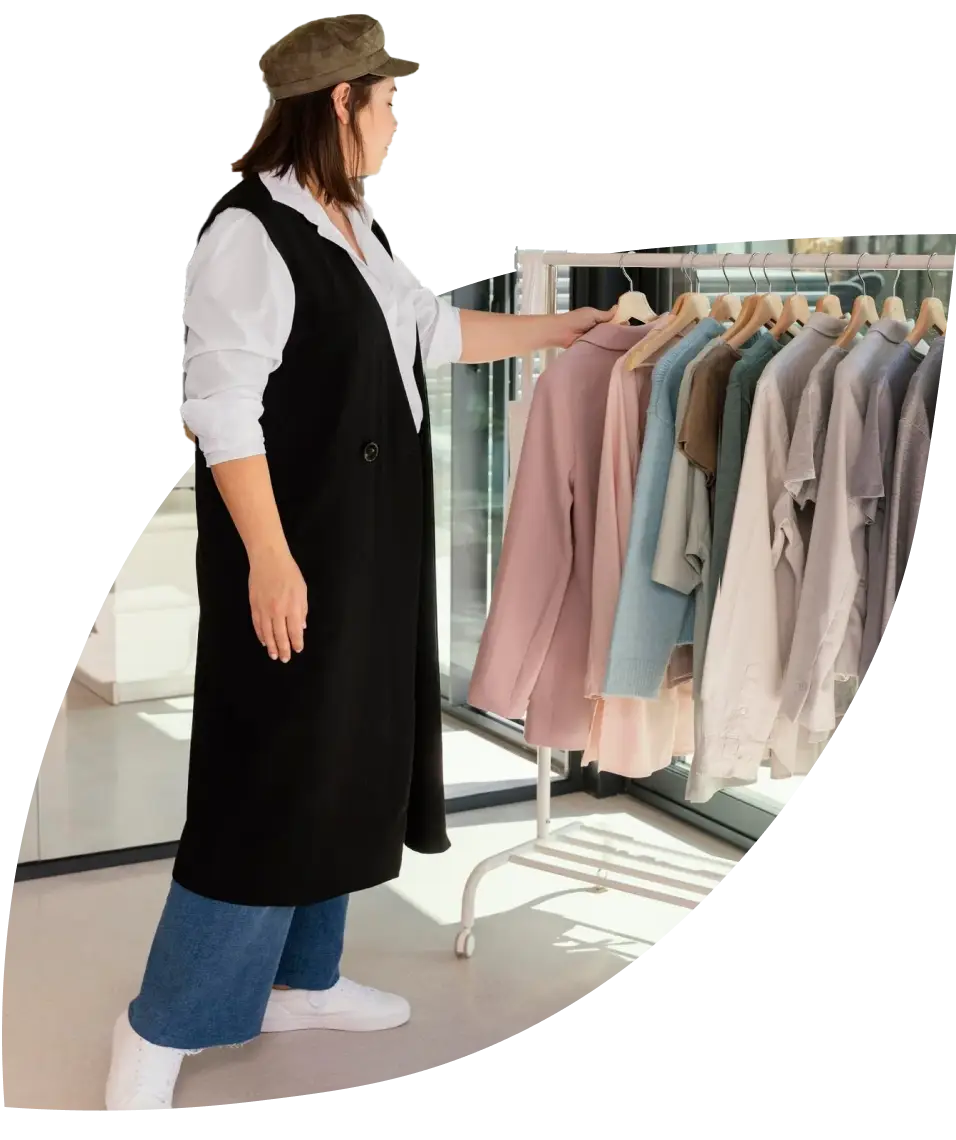 person shopping in a clothes store