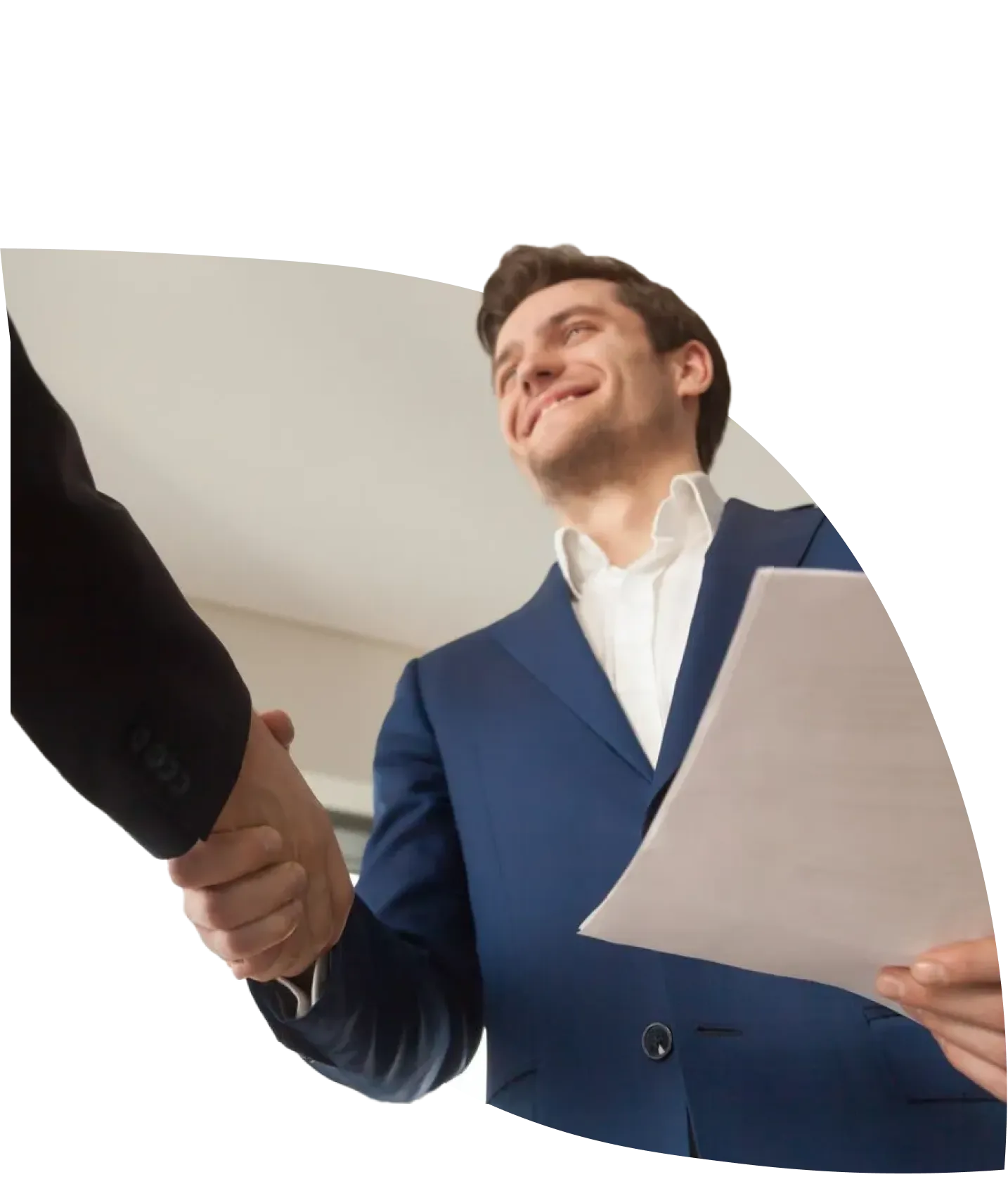 two people shaking hands on a deal