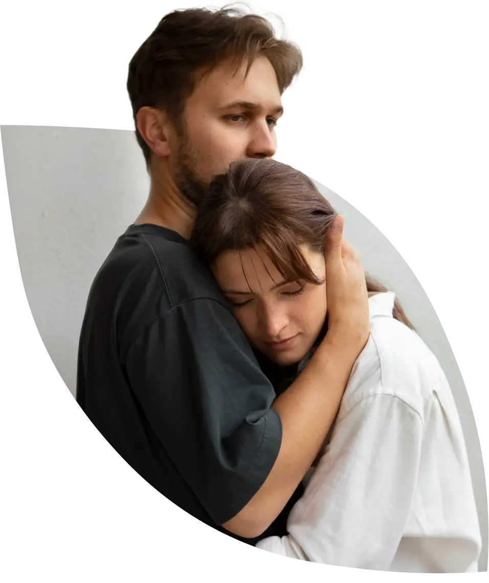 two people hugging