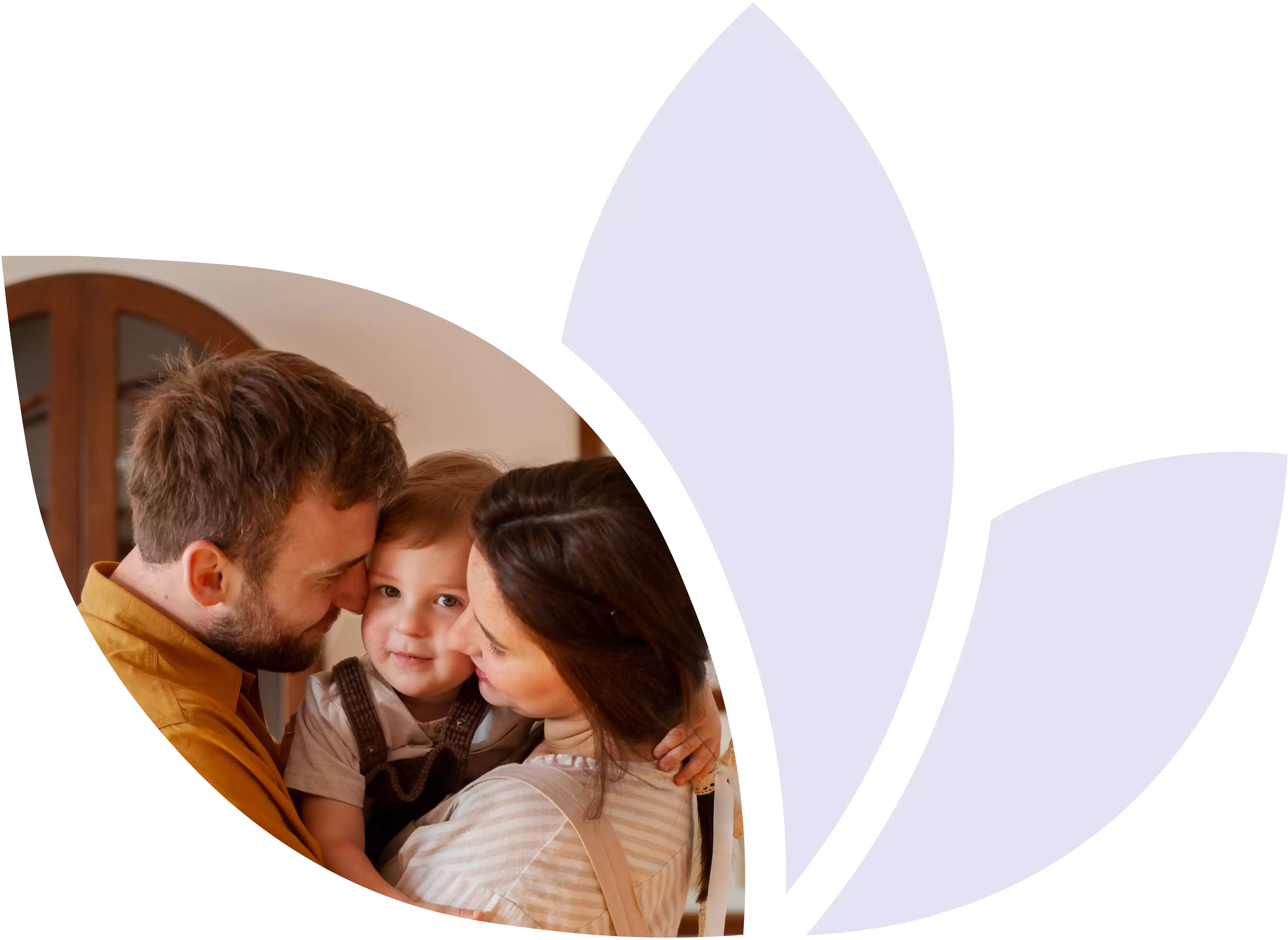 small happy family of three